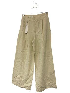Zara Womens Pants Trousers Medium Pleated Cream ivory High Waist 1255/521 NWT